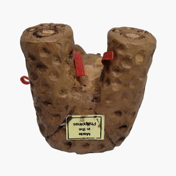 Teddy Bear Christmas Ornament Rustic Cottage Cabin Lodge Brown Red Ribbon Bow - Picture 7 of 8